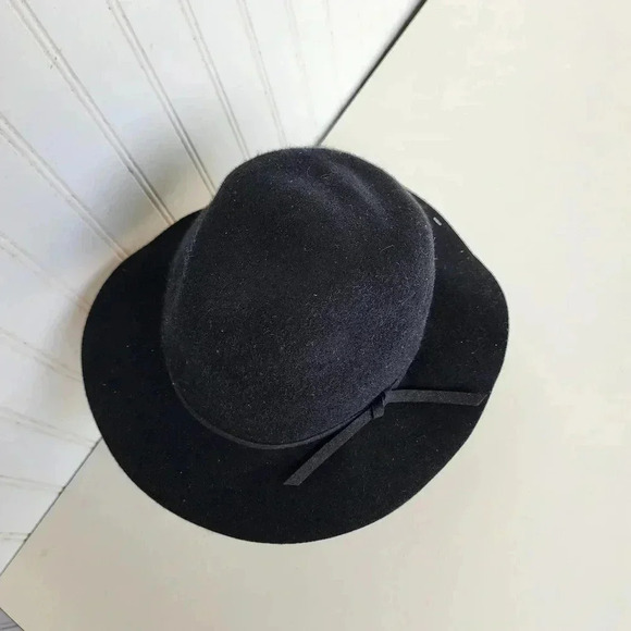 NWT House Of Harlow 1960 100% Black Wool Floppy Hat Womens Band Brand New main image 7